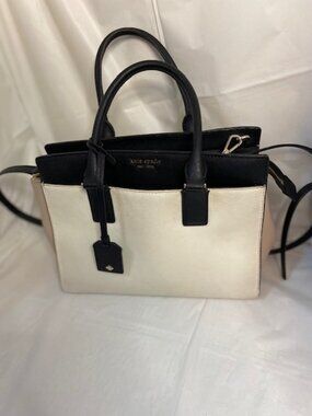Kate Spade New York Cameron Satchel/Shoulder Bag in colorblock white/black/Beige